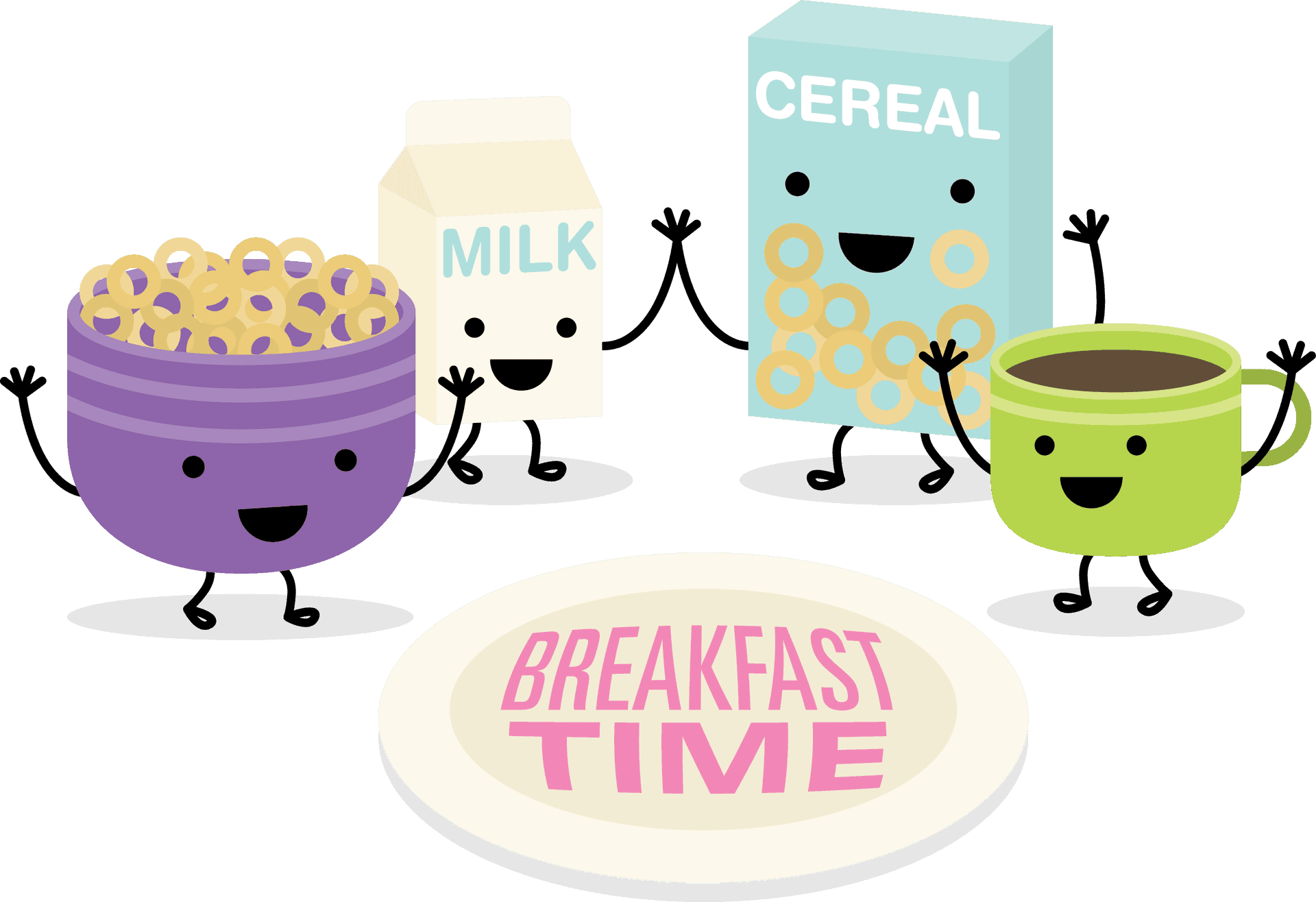 Animated Breakfast Time Celebration PNG Image