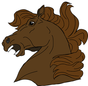 Animated Brown Horse Head PNG Image