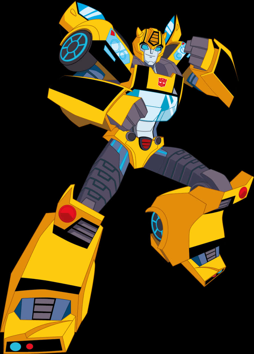 Animated Bumblebee Transformers PNG Image