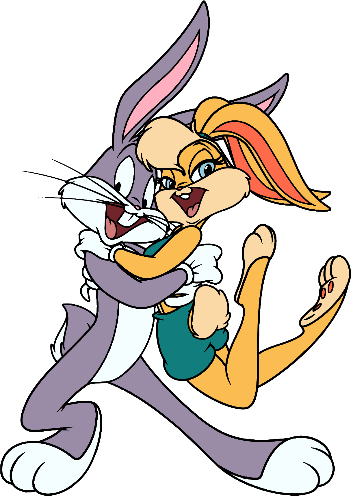 Animated Bunny Duo Cartoon PNG Image