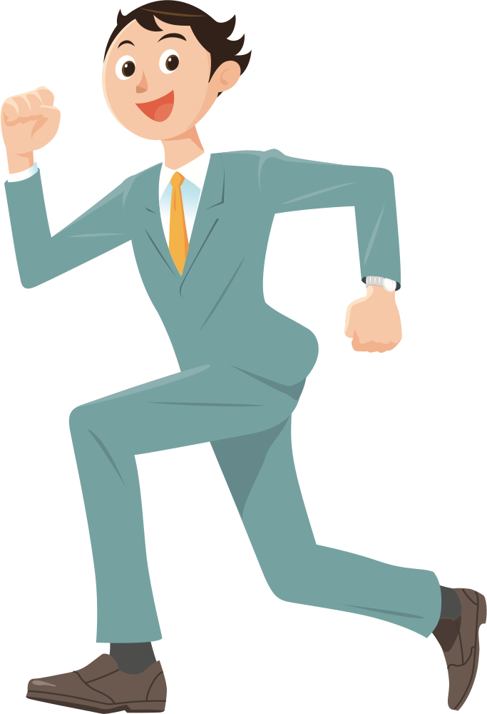 Animated Businessman Running PNG Image