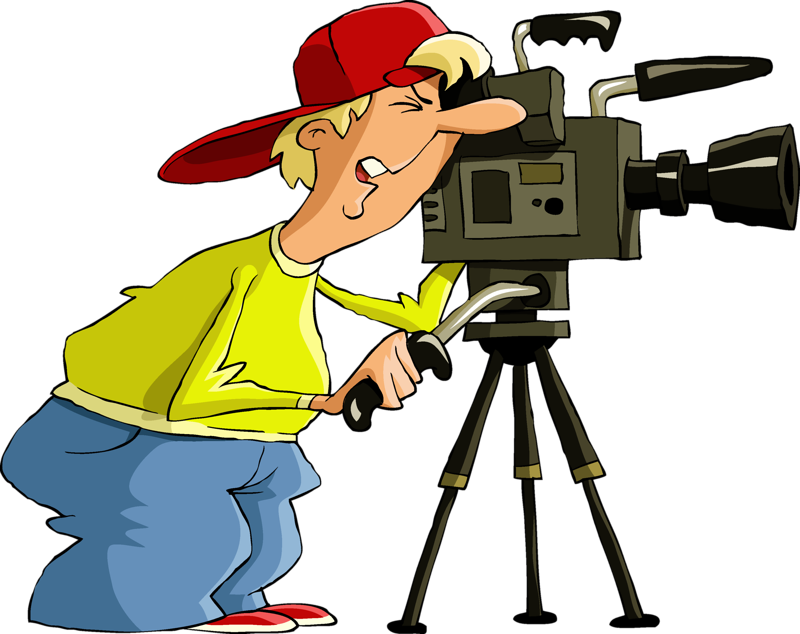 Animated Cameraman Recording PNG Image