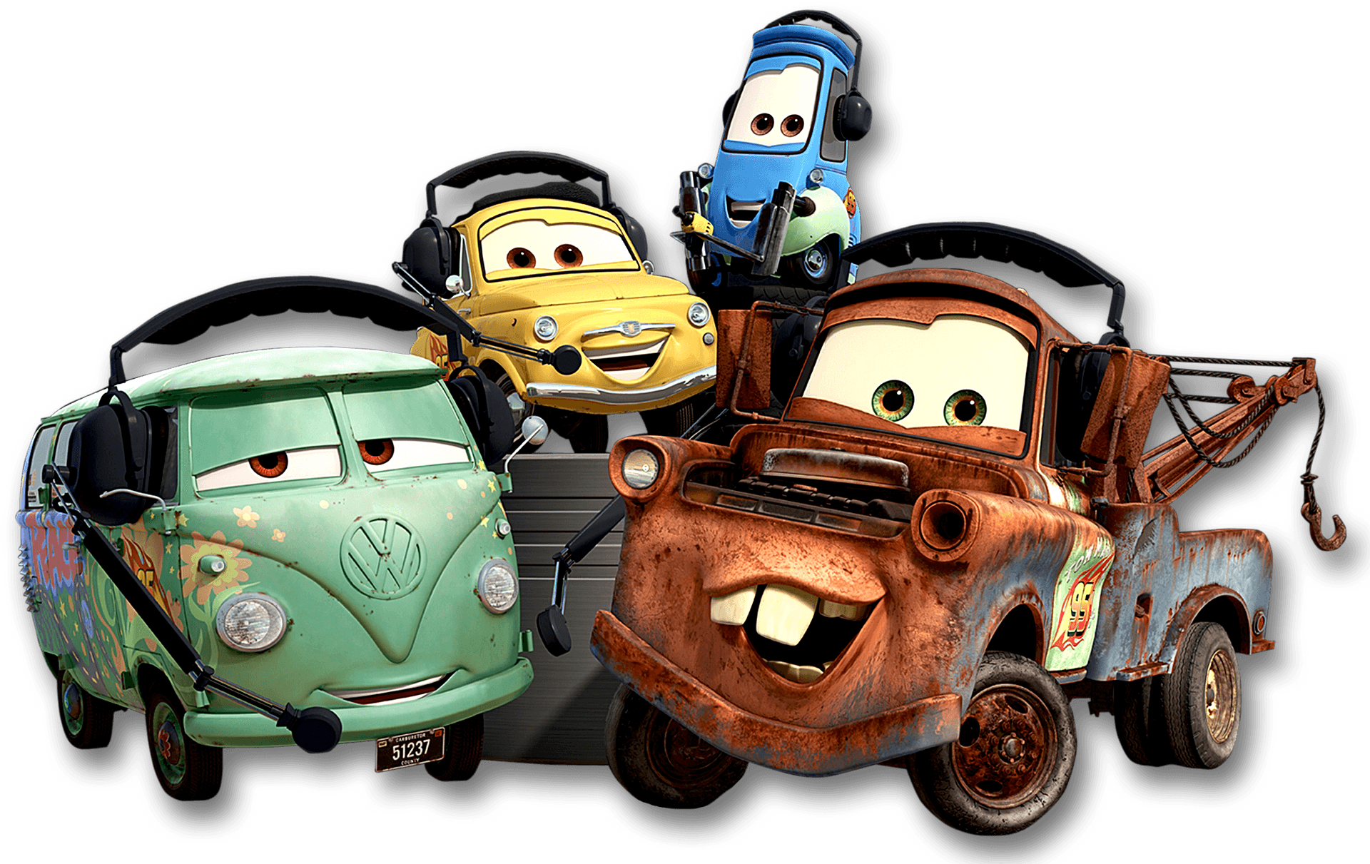 Animated Cars Movie Characters PNG Image