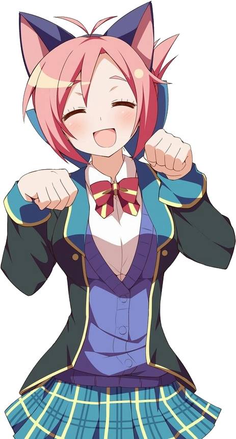 Animated Catgirl Celebration PNG Image