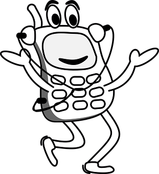 Animated Cellphone Character PNG Image