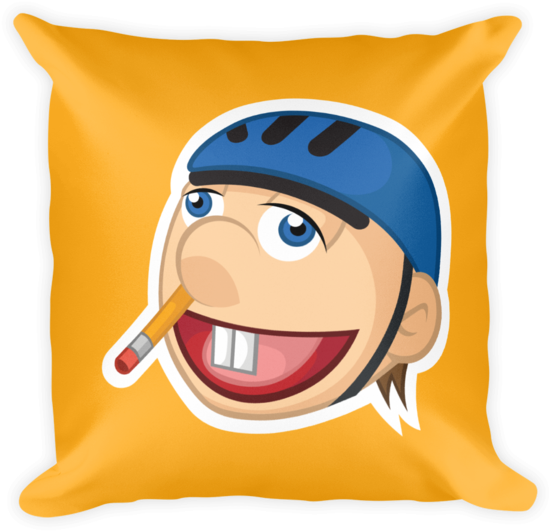 Animated Character Cushion Design PNG Image