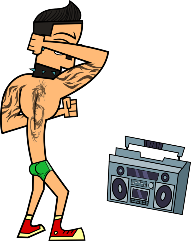 Animated Character Dabbing Near Boombox PNG Image