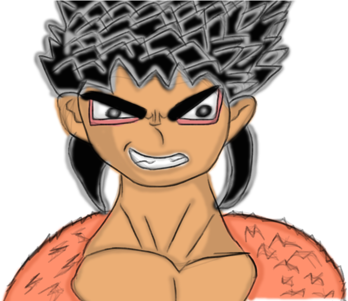 Animated Character Intense Expression PNG Image