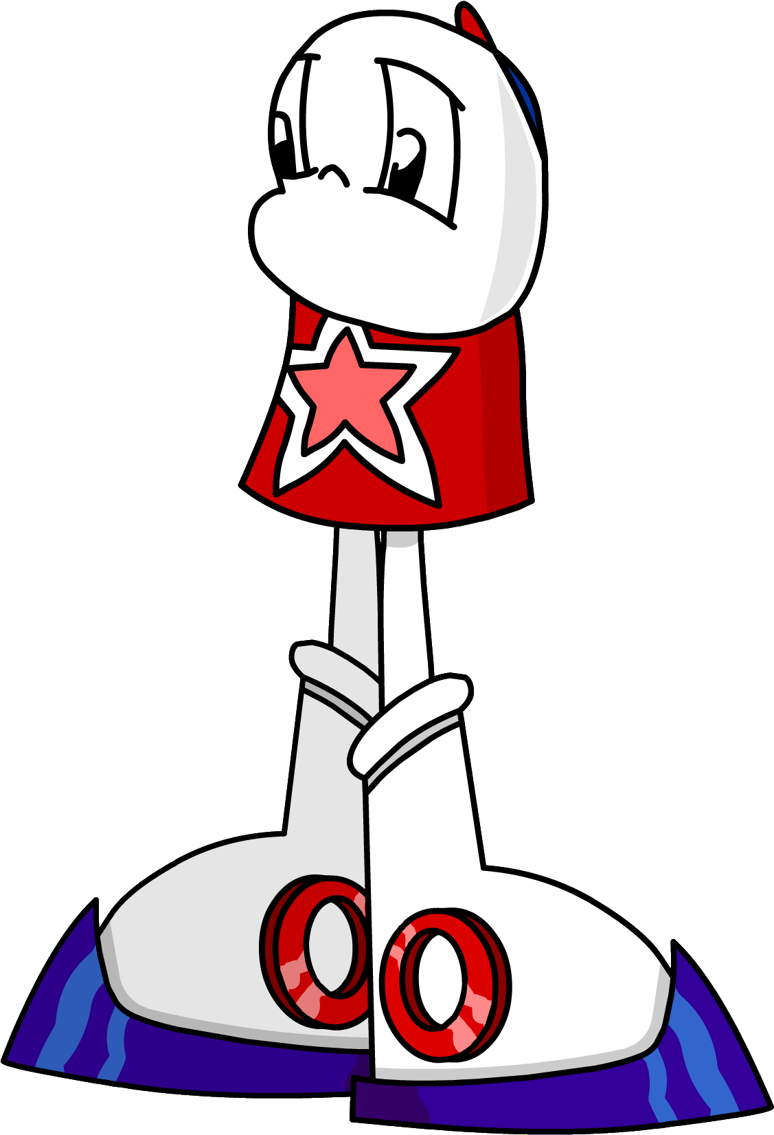 Animated Character Red Star Shirt White Boots PNG Image