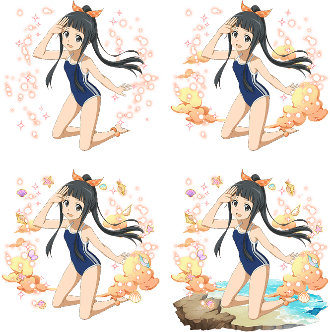 Animated Character Swimsuit Beach Scene PNG Image