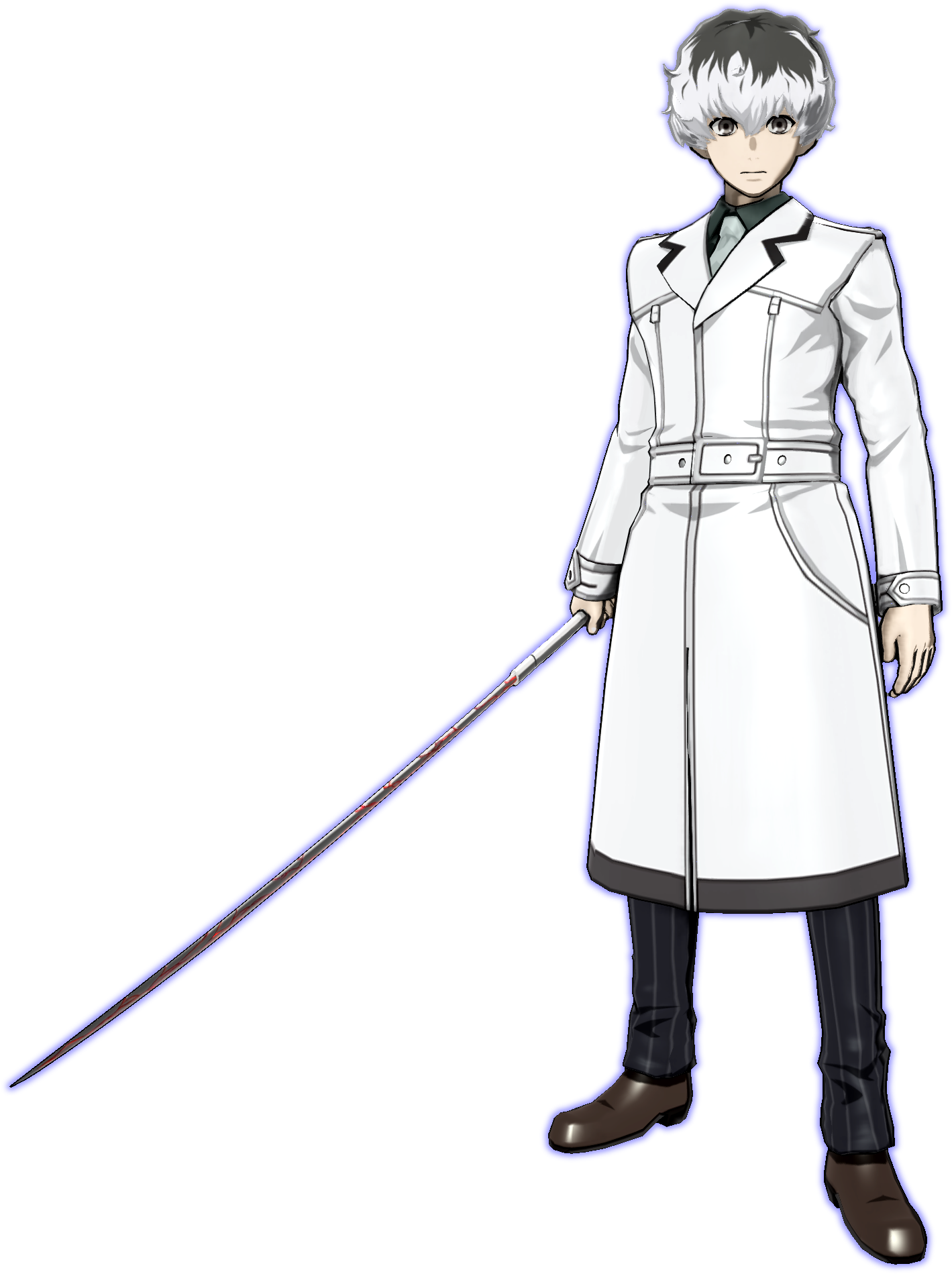 Animated Character With Blue Sword PNG Image