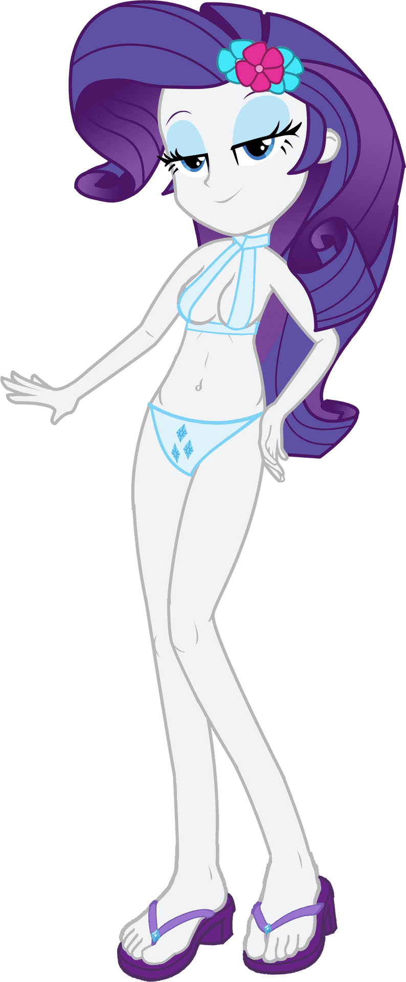 Animated Characterin Blue Bikini PNG Image