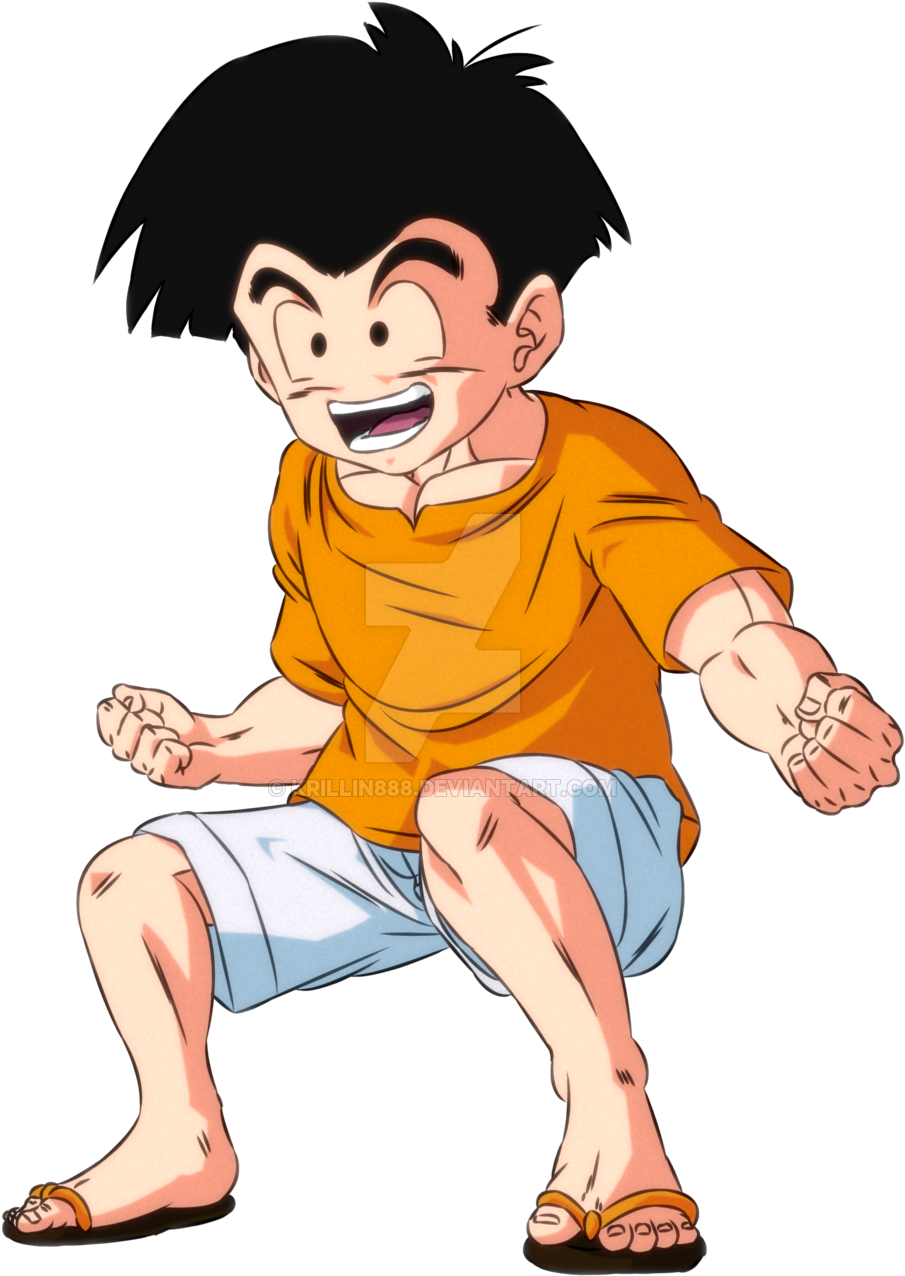 Animated Characterin Orange Shirt PNG Image