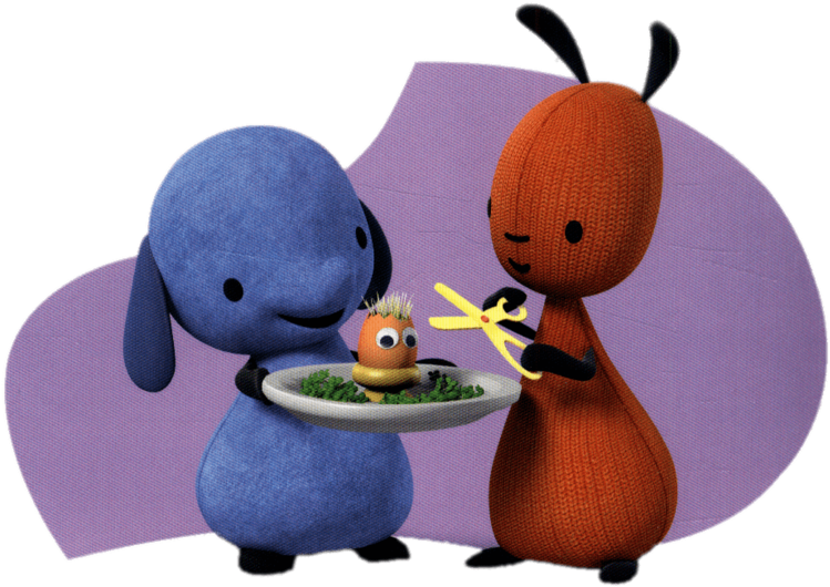 Animated Characters Sharing Food PNG Image