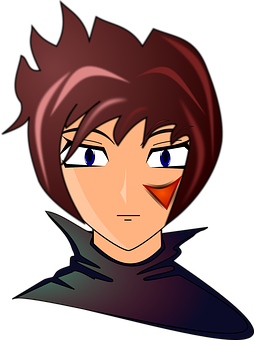 Animated Characterwith Brown Hairand Blue Eyes PNG Image