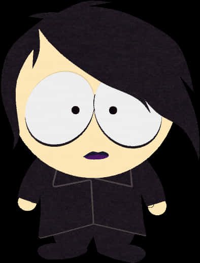 Animated Characterwith Emo Hairstyle PNG Image