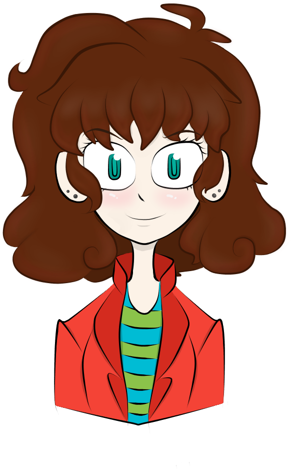 Animated Characterwith Green Eyesand Red Jacket PNG Image