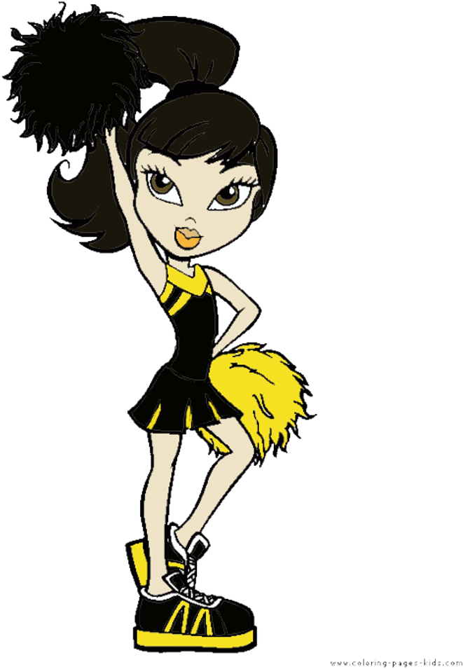 Animated Cheerleader Pose PNG Image