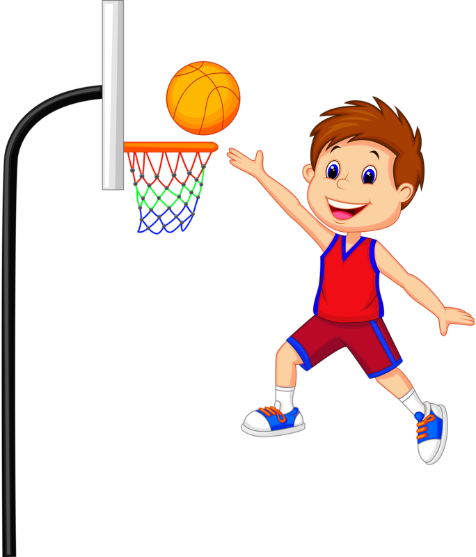 Animated Child Basketball Shot Clipart PNG Image