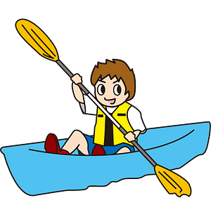 Animated Child Canoeing Cartoon PNG Image