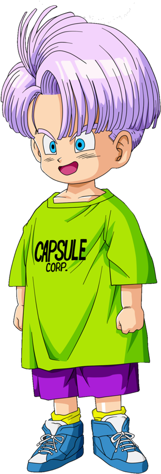 Animated Child Character Capsule Corp Shirt PNG Image