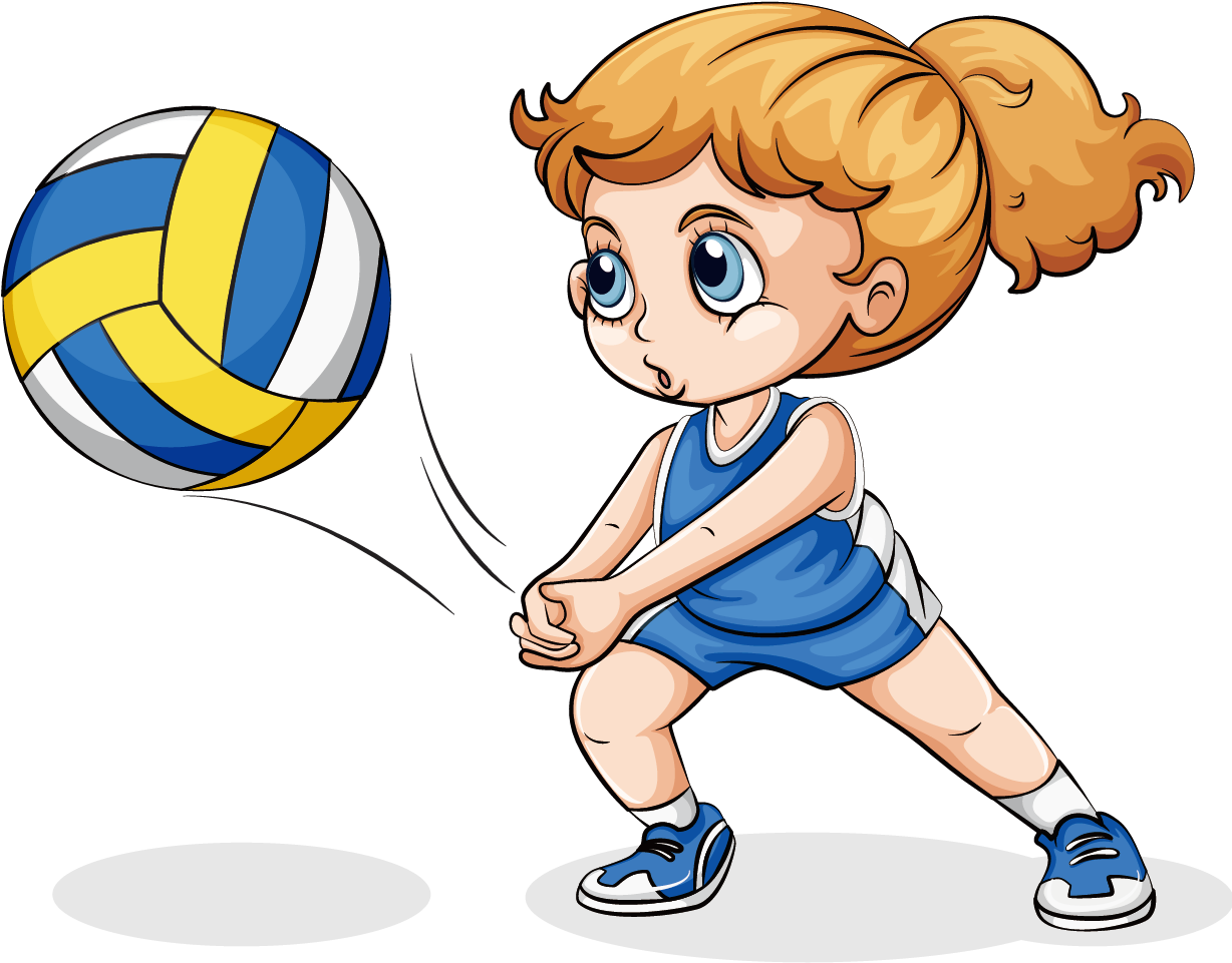 Animated Child Volleyball Player PNG Image