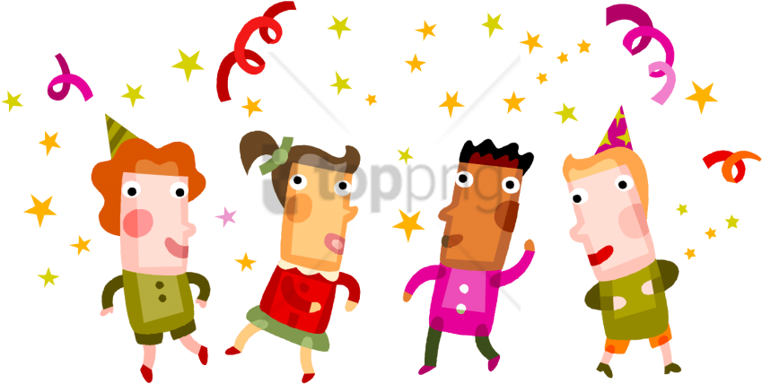 Animated Children Celebration PNG Image