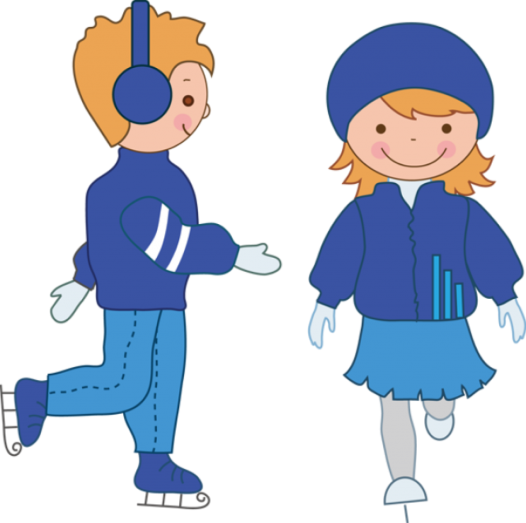 Animated Children Ice Skating PNG Image