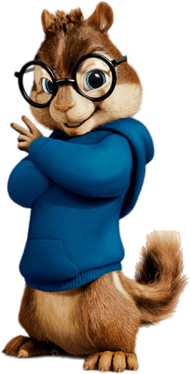 Animated Chipmunk With Glasses PNG Image