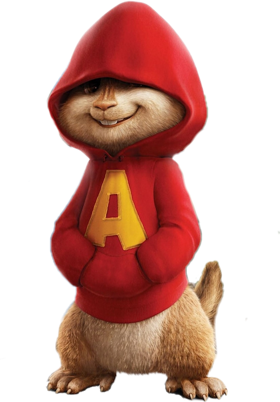 Animated Chipmunkin Red Hoodie PNG Image