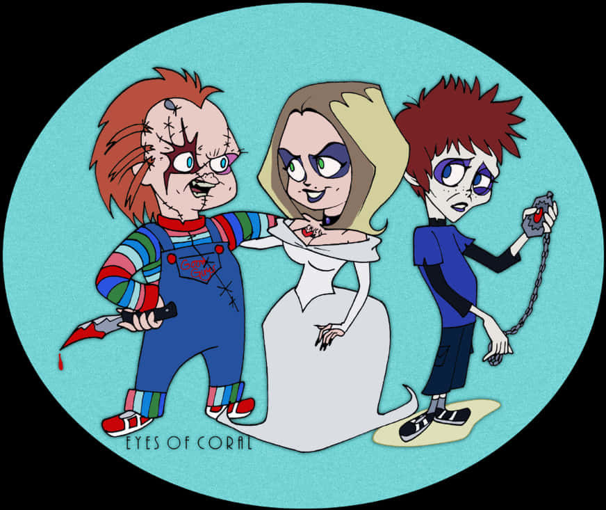 Animated_ Chucky_and_ Friends_ Cartoon_ Style PNG Image