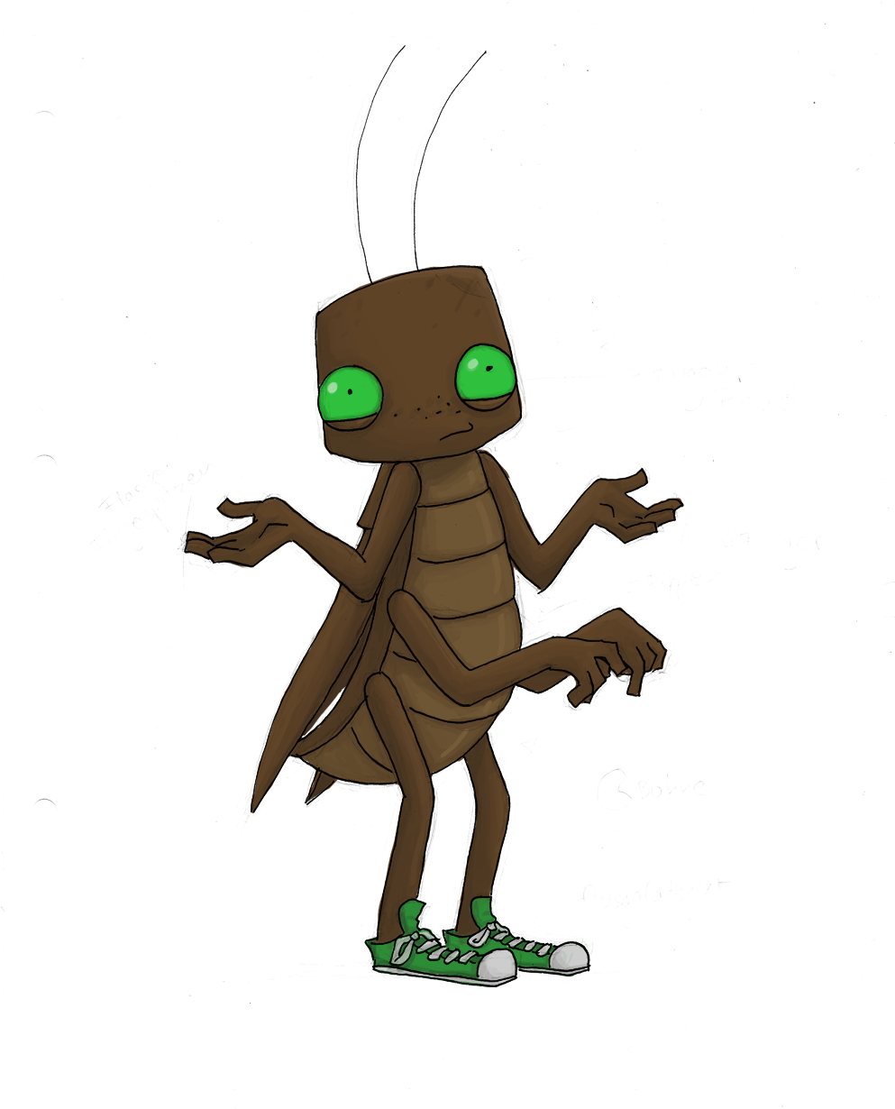 Animated Cockroach Character Illustration PNG Image