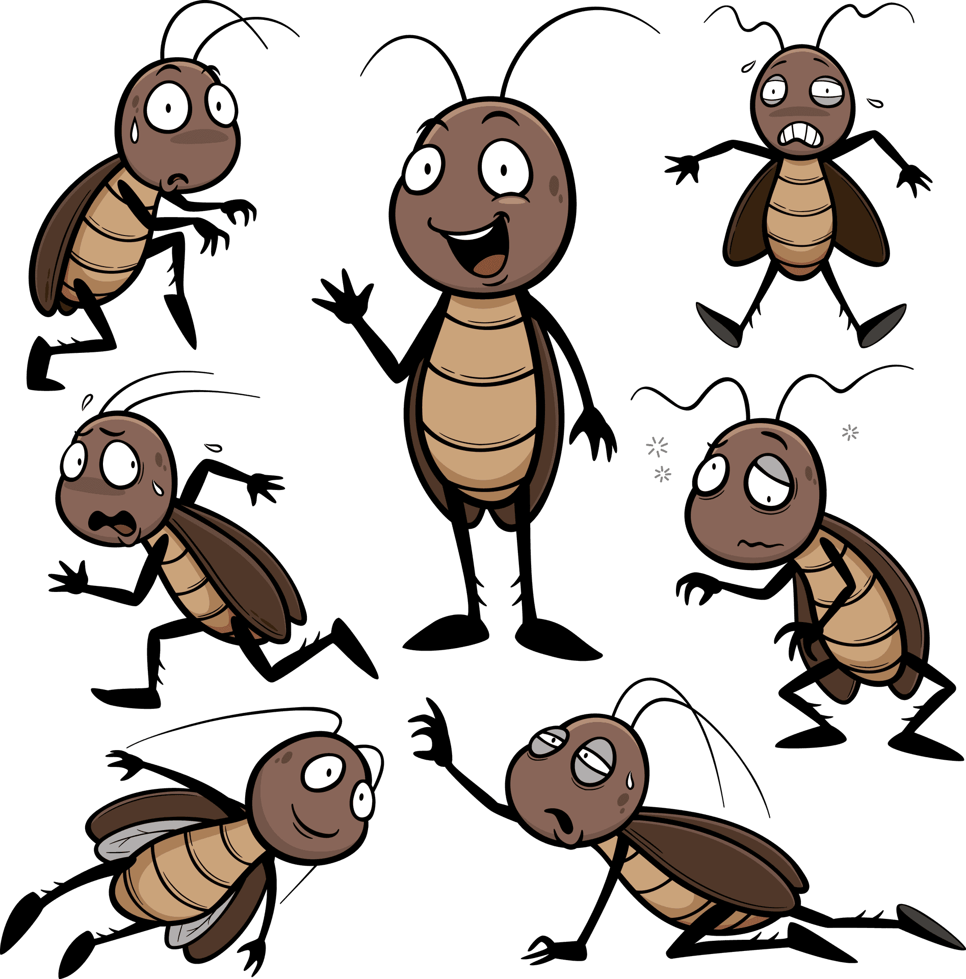 Animated Cockroach Expressions PNG Image