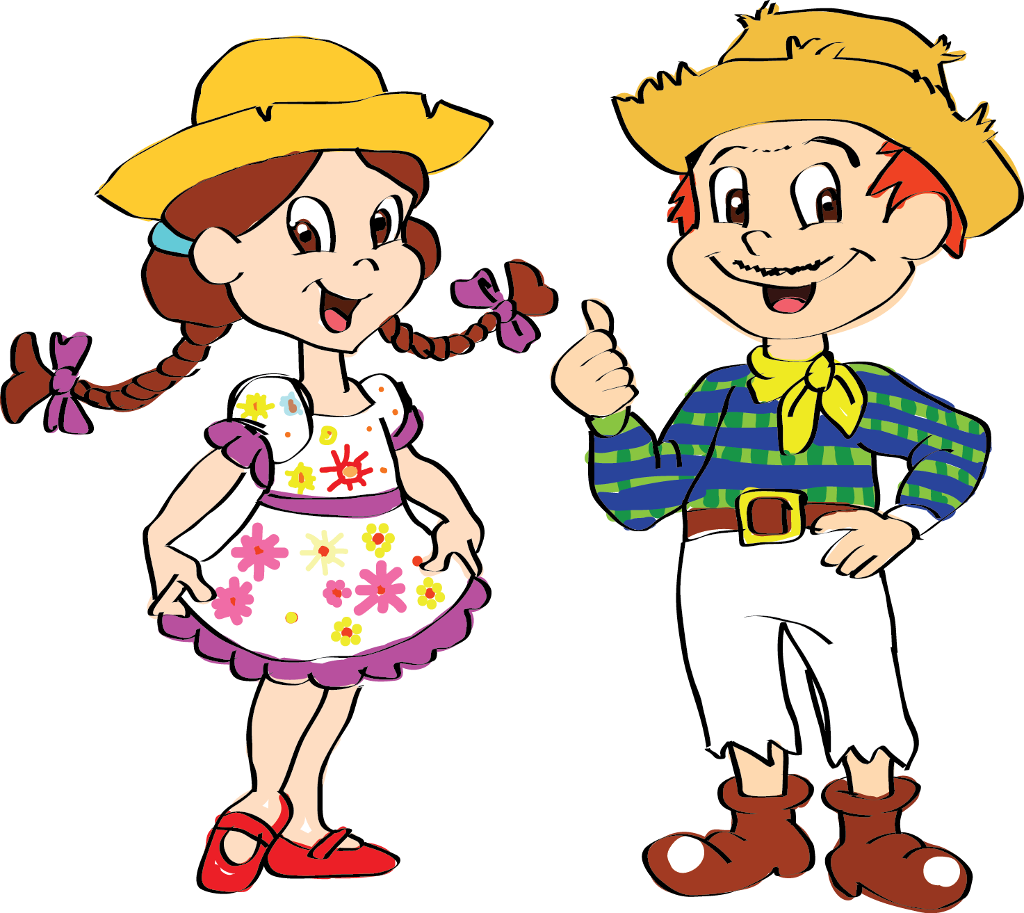 Animated Country Kids Illustration PNG Image