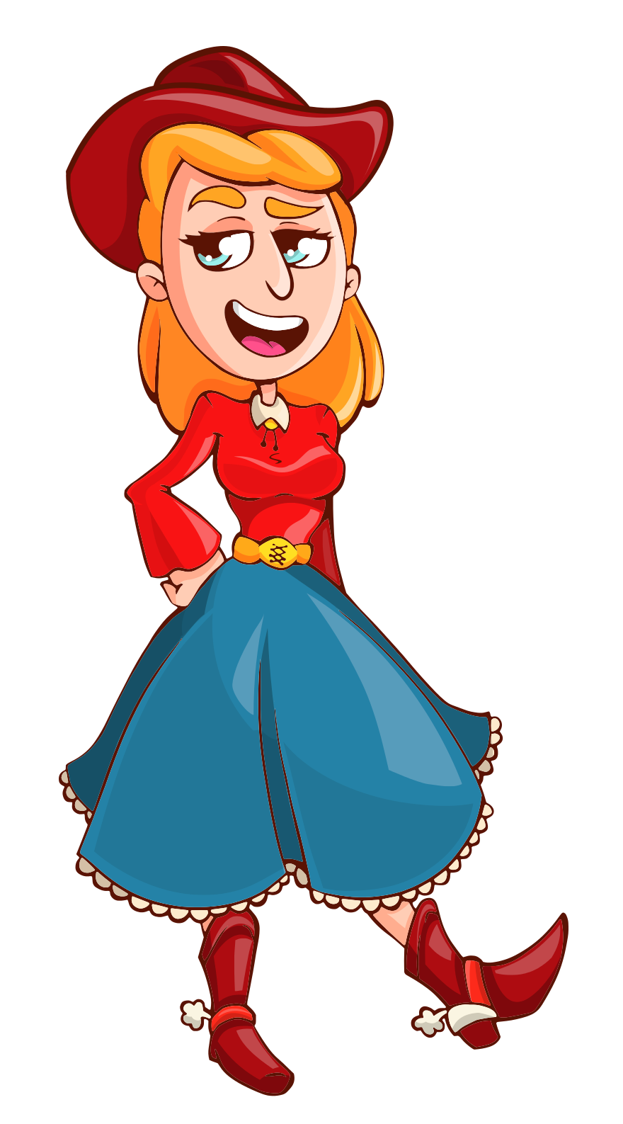 Animated Cowgirl Character PNG Image