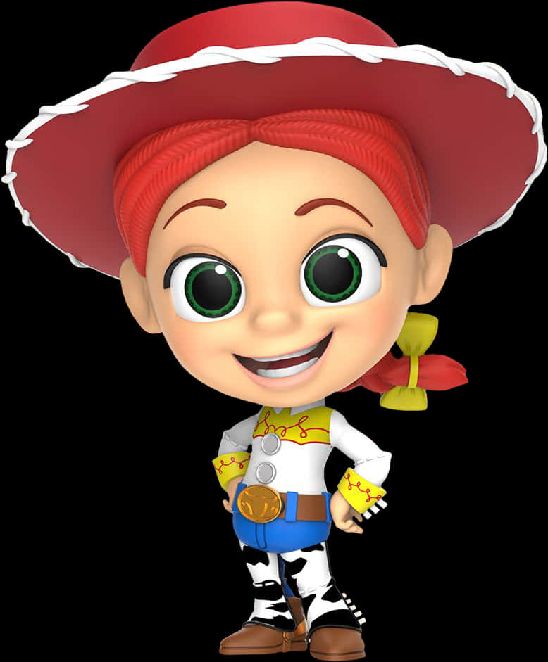 Animated Cowgirl Character PNG Image