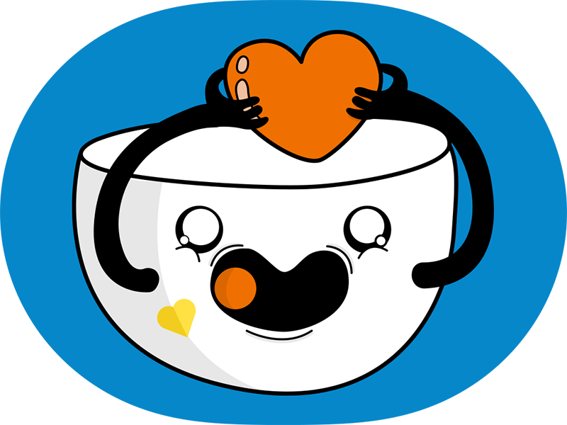 Animated Cup With Heart Emoji PNG Image