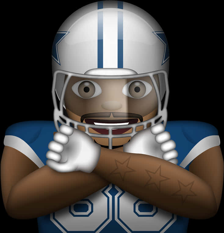 Animated Dallas Cowboys Player Emoji PNG Image