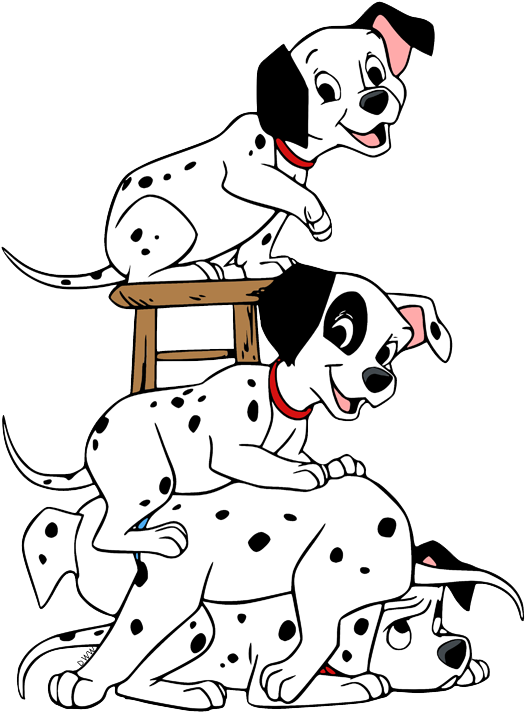 Animated Dalmatian Puppies Playing PNG Image