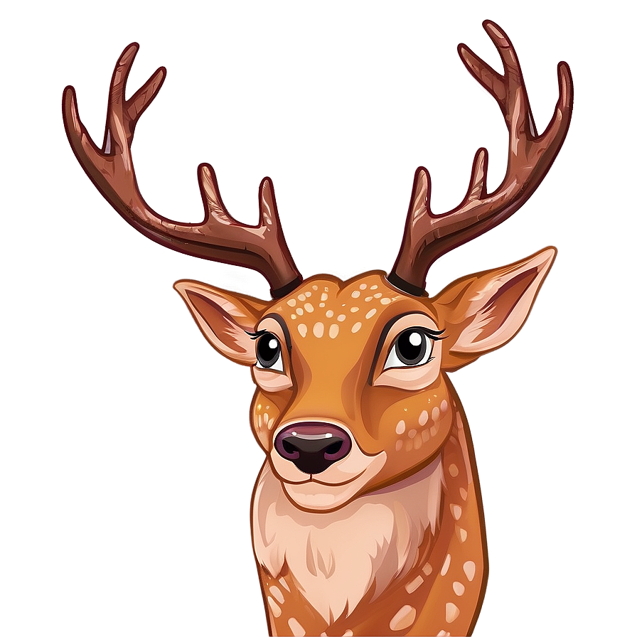 Animated Deer Head Cartoon Png 06212024 PNG Image