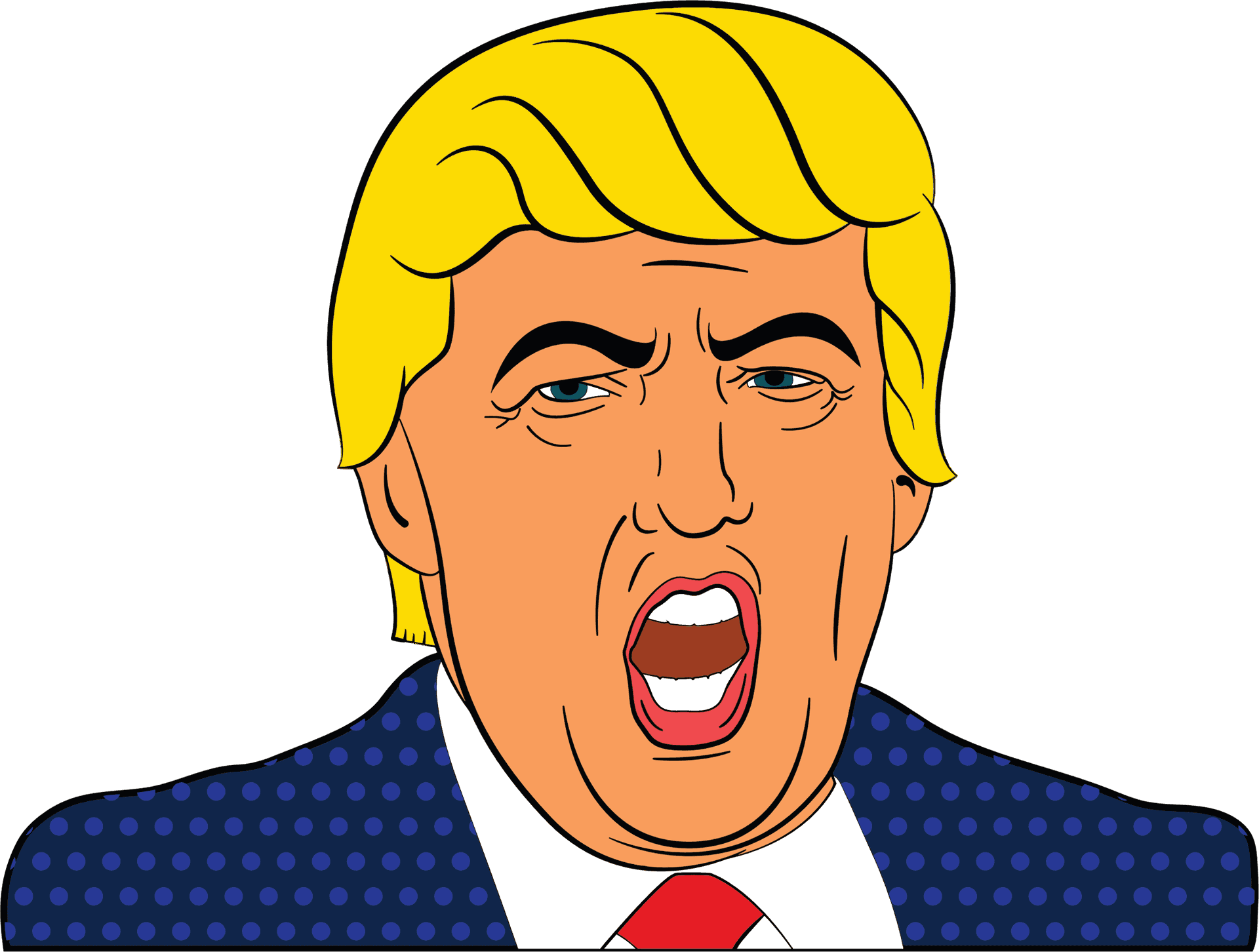 Animated Donald Trump Speaking Illustration PNG Image