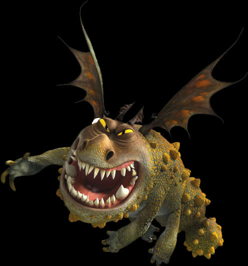 Animated Dragon Character Smiling PNG Image