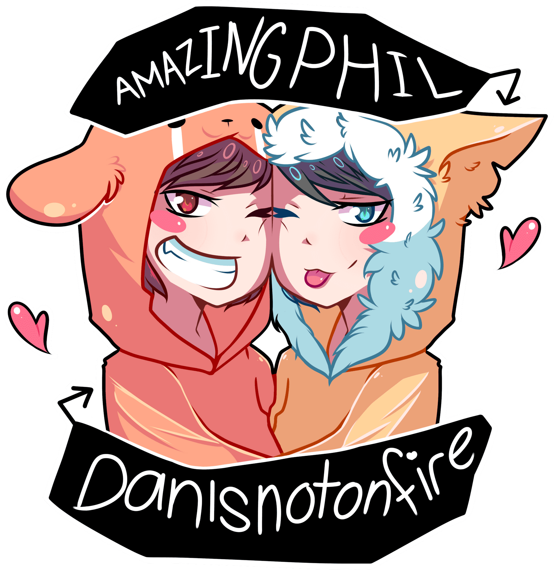 Animated Duo Amazing Phil Danisnotonfire PNG Image