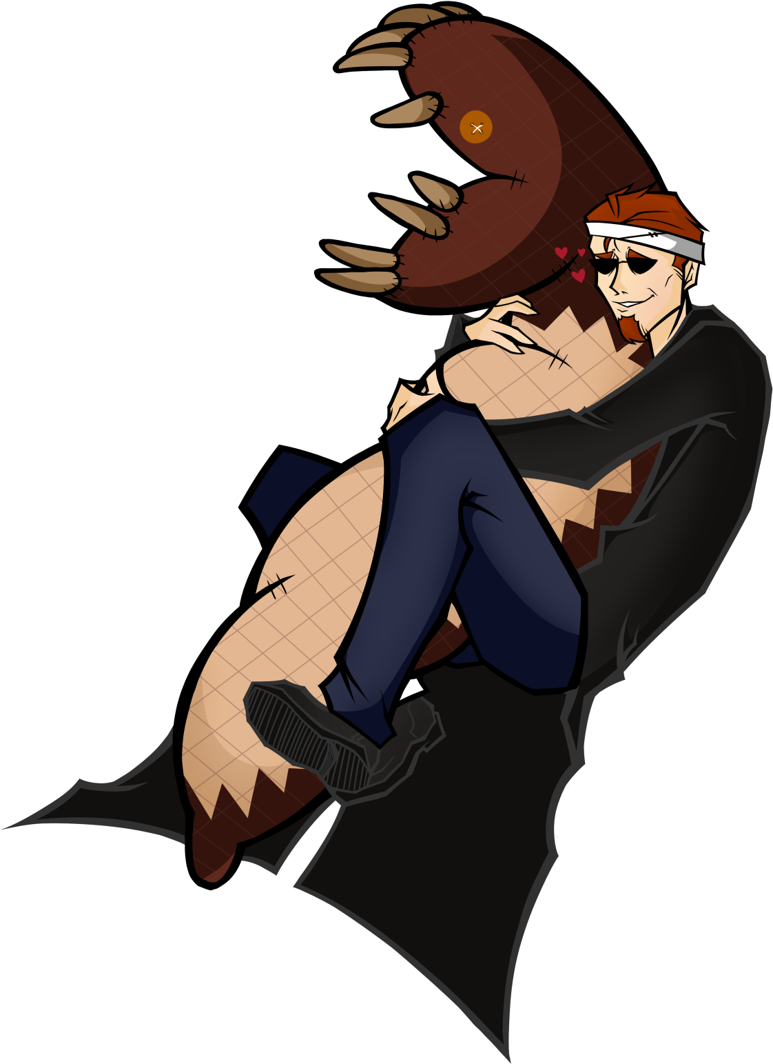 Animated Eagle Man Embrace PNG Image