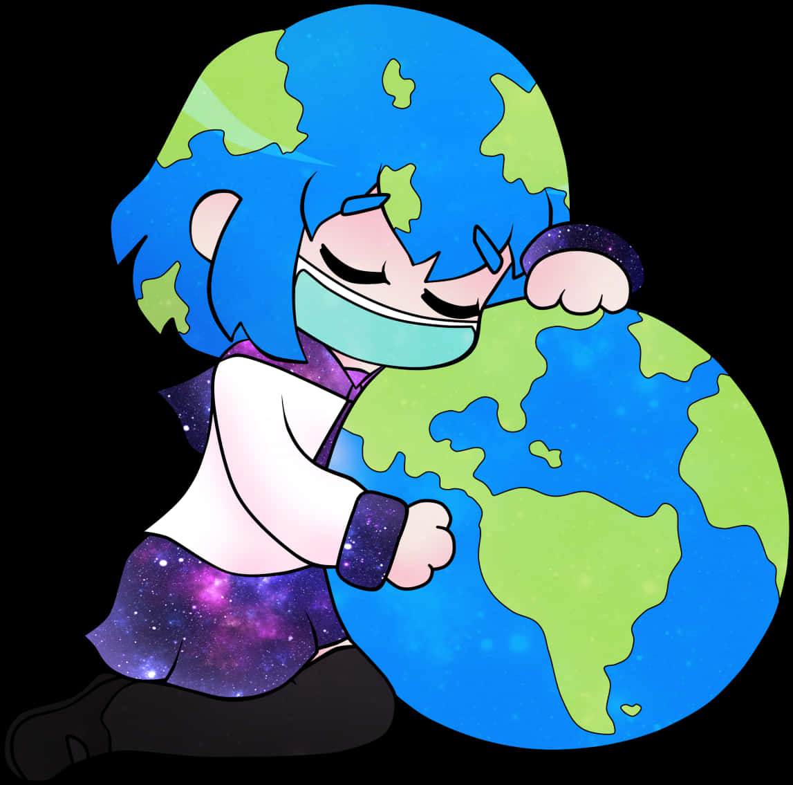 Animated Earth Hug PNG Image