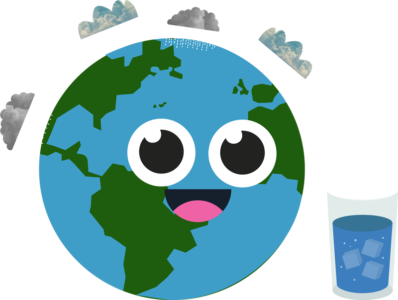 Animated Earth With Water Glass PNG Image