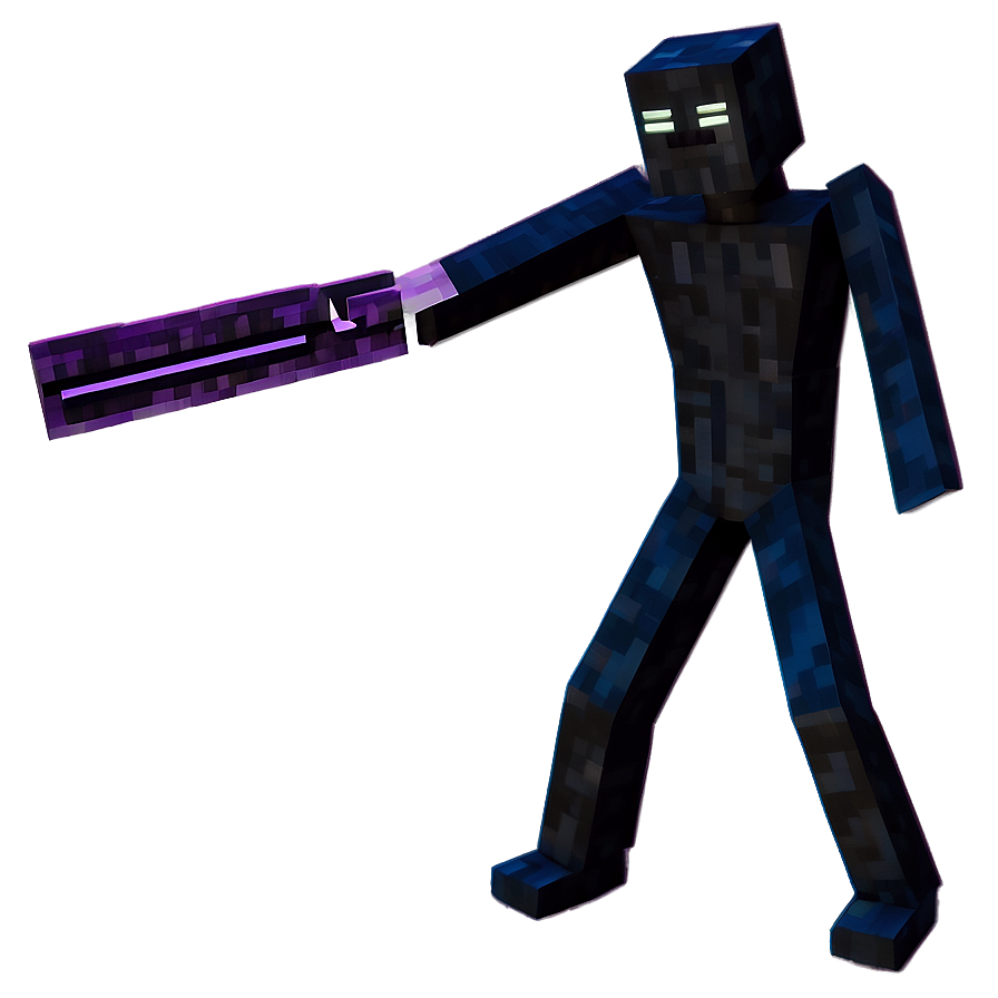 Animated Enderman Action Pose Png Gks PNG Image