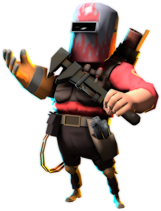 Animated Engineer Character With Gun PNG Image