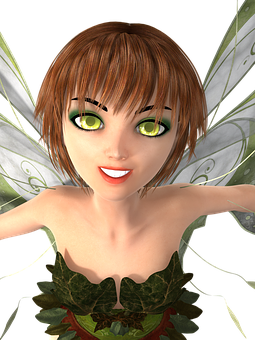 Animated Fairy Character Smiling PNG Image