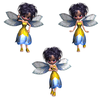 Animated Fairy Poses PNG Image